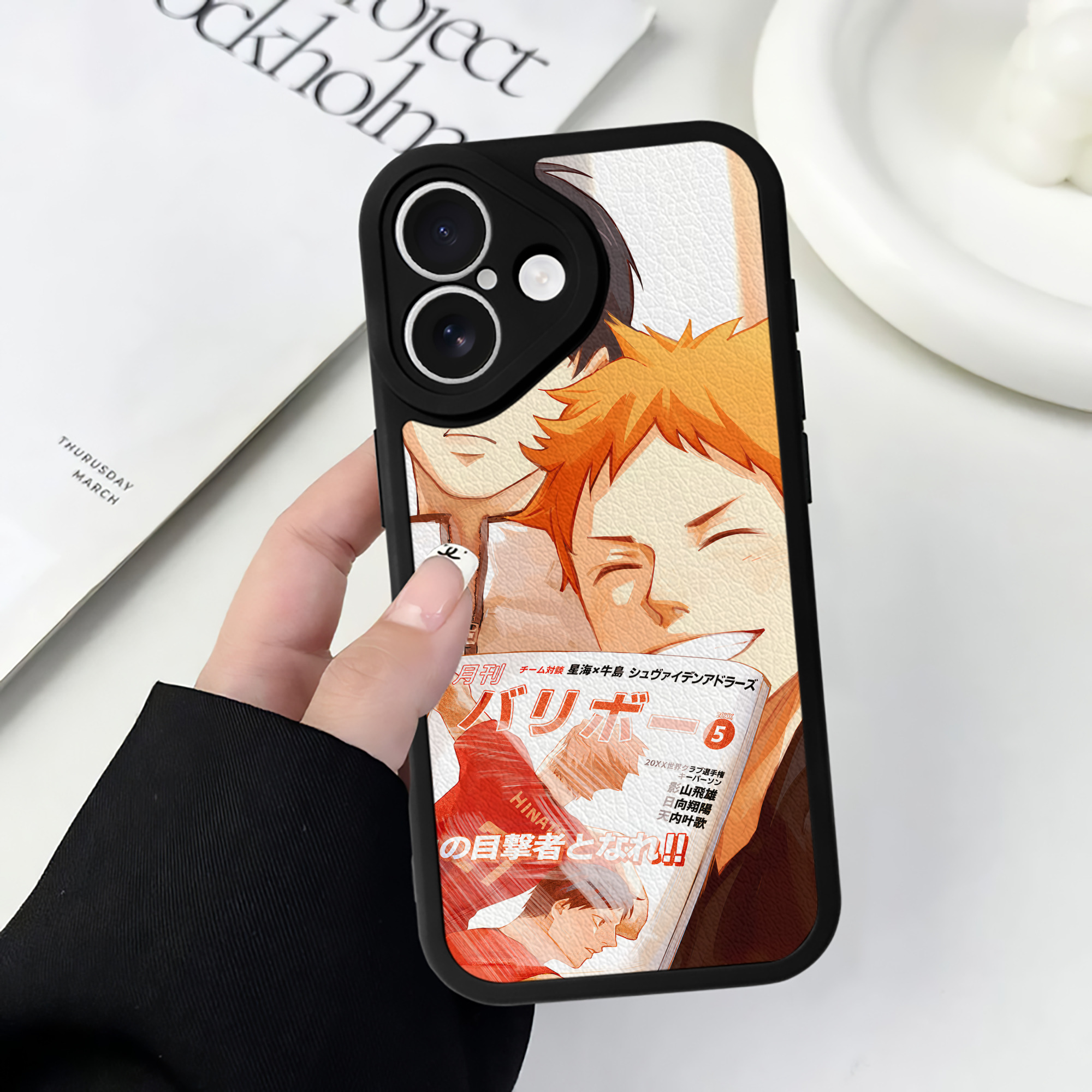 （画像用） ハイキュー!! Haikyu!! 【iPhone 16シリーズ対応】シリコンスマホケース（レザー調） 材質：シリコン
